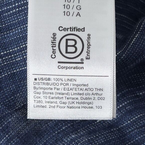 Athleta Cabo Linen Textured Wide Leg Pants Sz 10 Tall Blue Pull On Comfort - Picture 7 of 12